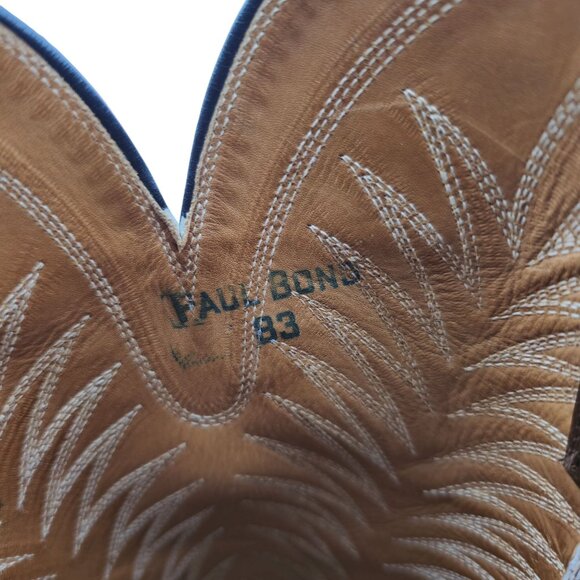 Vintage Paul Bond Tall Custom Womens Size 6B Brown Leather Cowboy Western Boots - Picture 5 of 15